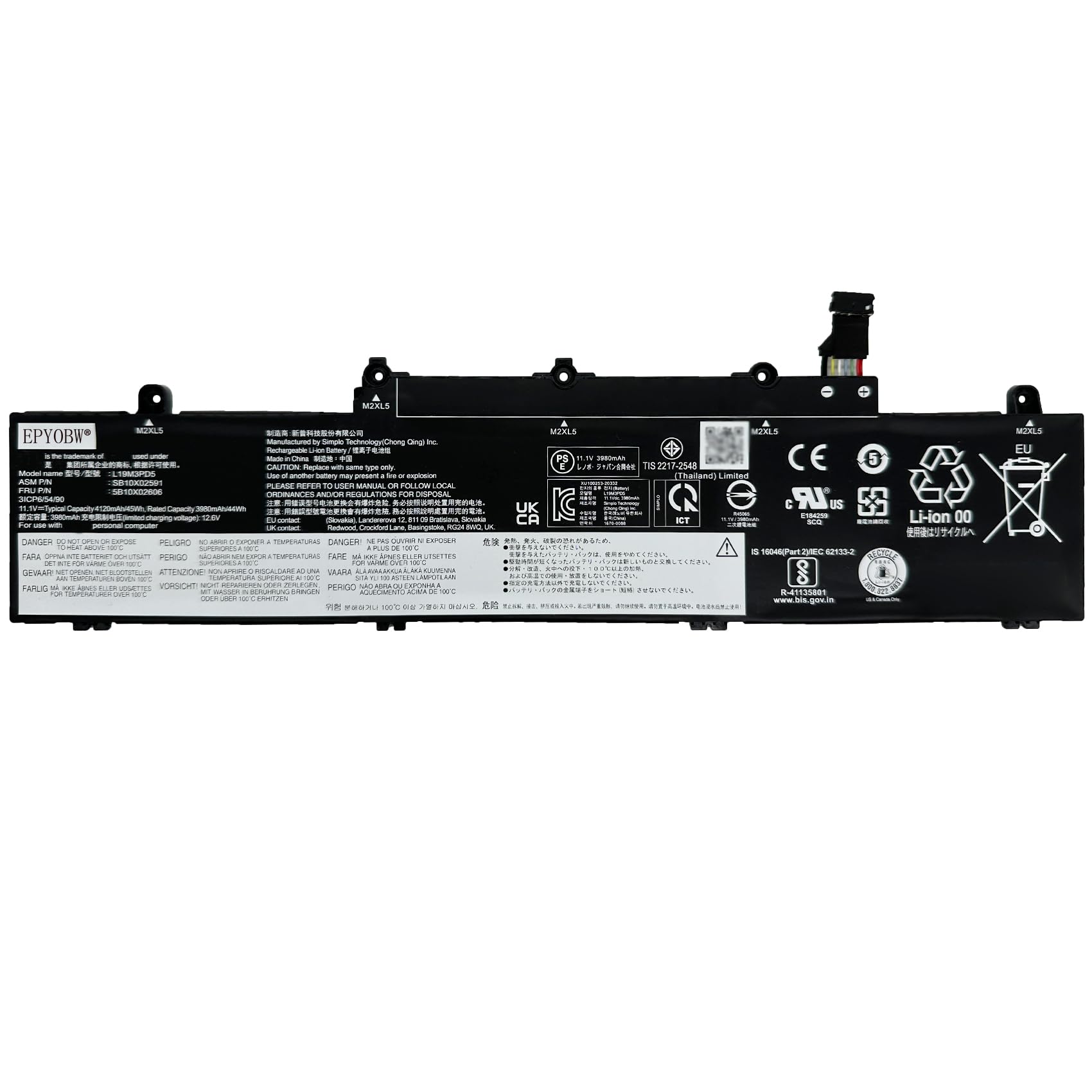 Amazon.com: EPYOBW L19M3PD5 Laptop Battery 45Wh Compatible with